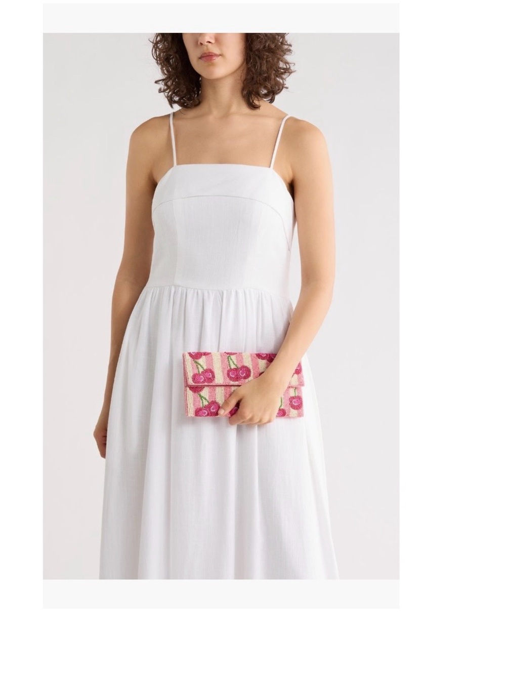 $78.00- Collection XIIX Striped Cherry Beaded Crossbody Clutch